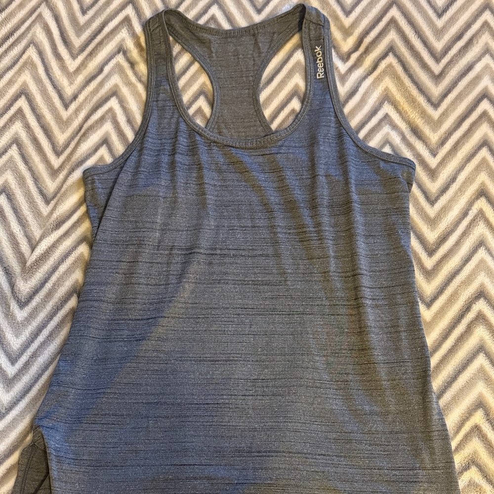 Reebok Women's Heather Charcoal Racerback Tank Top